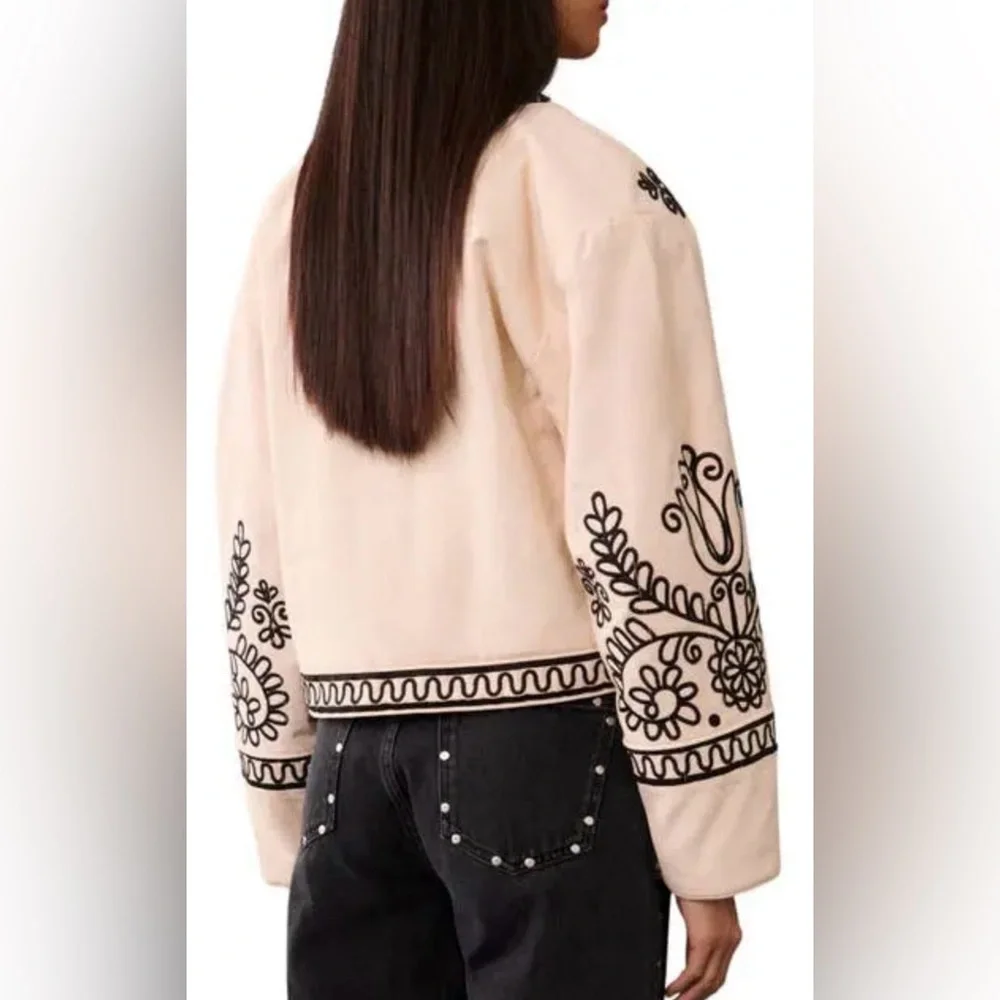 Mango embroidered cropped jacket size M - Picture 4 of 5